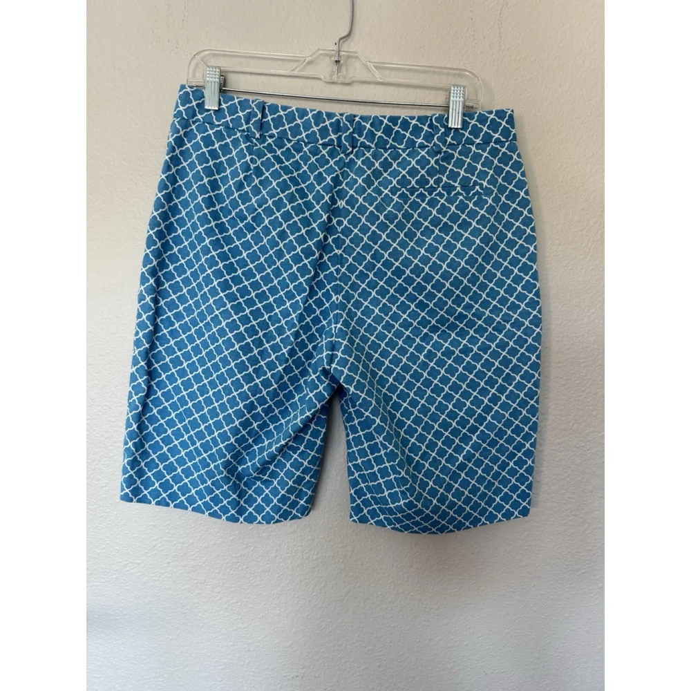 Brooks Brothers Turquoise Blue Geometric Print Bermuda Shorts Size 8